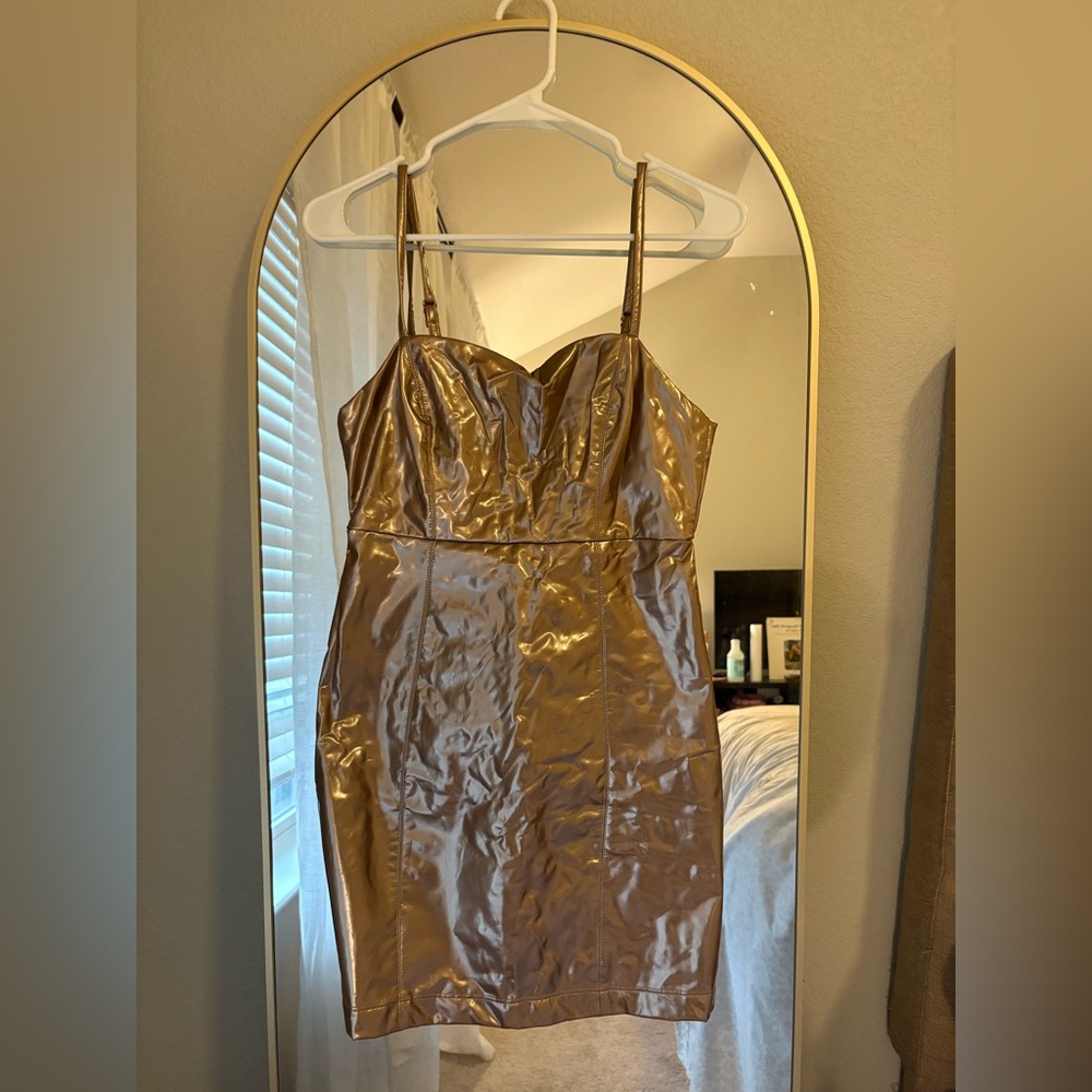 Forever 21 Shimmering Gold Mini Dress